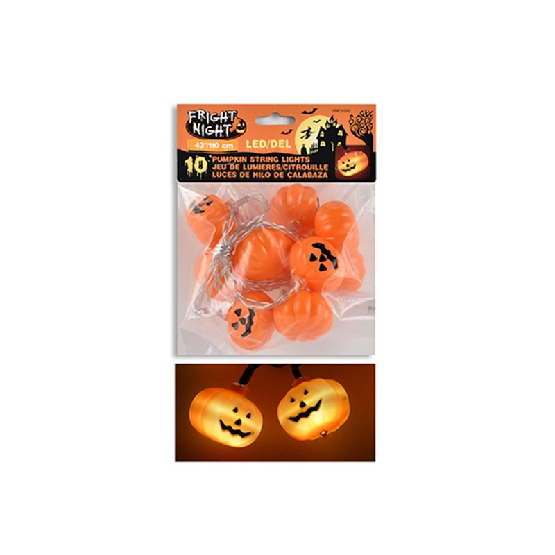 Halloween String Lights Pumpkin 10pc Battery Operated 162.56cm