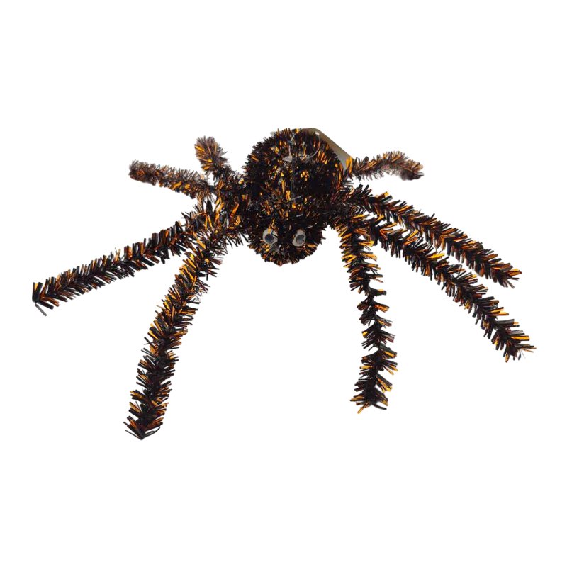 Halloween Tinsel Spider 21x10x8.5cm