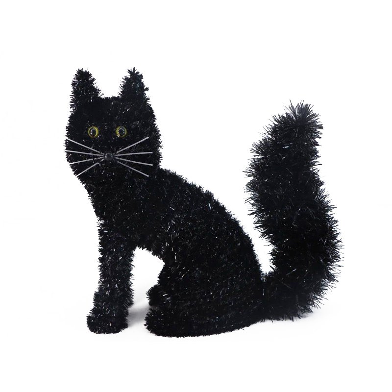 Halloween Tinsel Cat 27x29.7x10cm