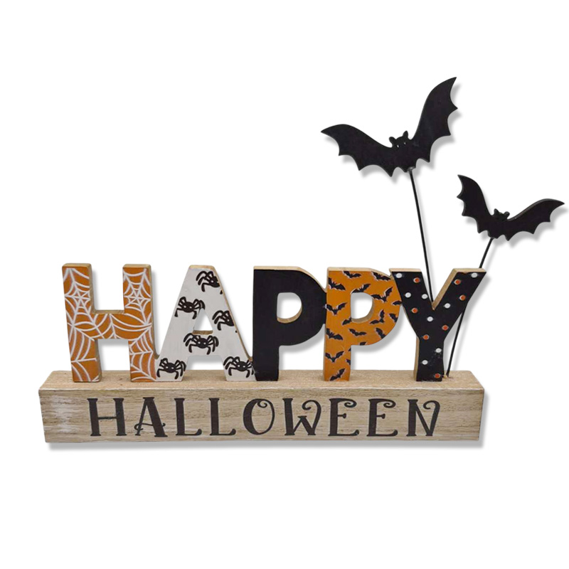 Hween Wooden Plaque Happy Halloween 26x20.5cm