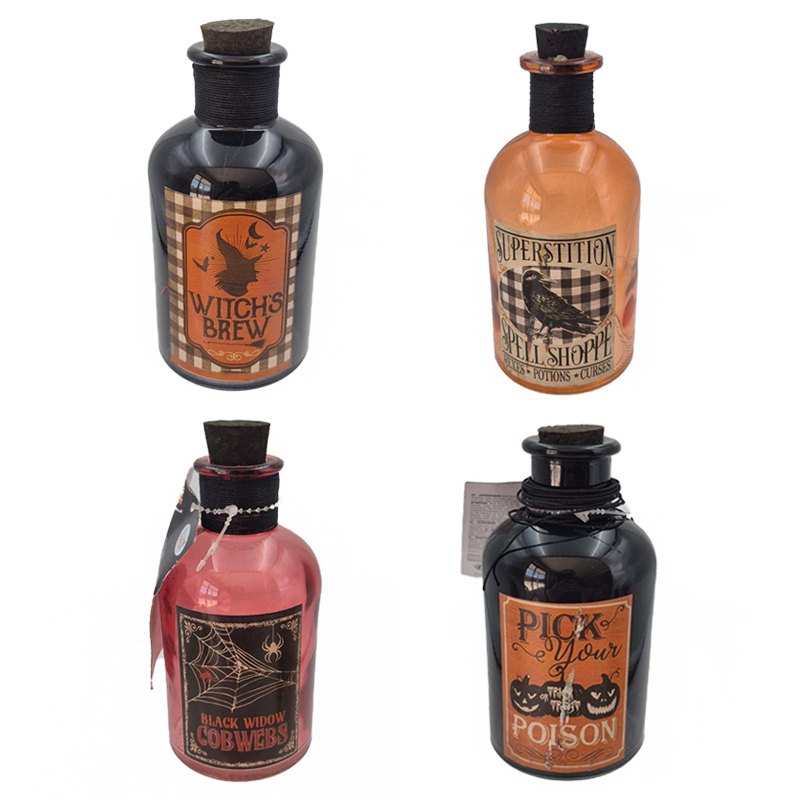 Halloween Glass Bottle with Stopper 6.5cm diax13cm