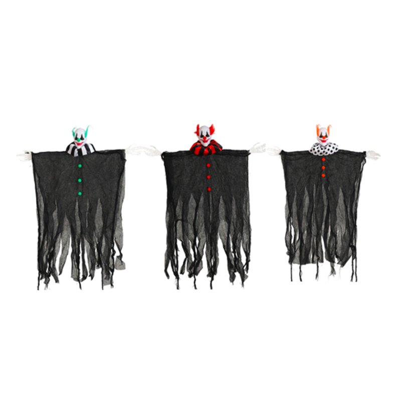 Halloween Hanging Clown Ghost 80x50cm 3 Assorted