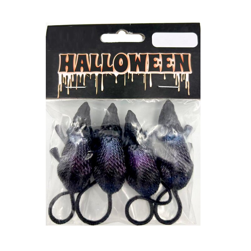 Halloween Metal Look Mice 4pk 7.5x5*1.2cm
