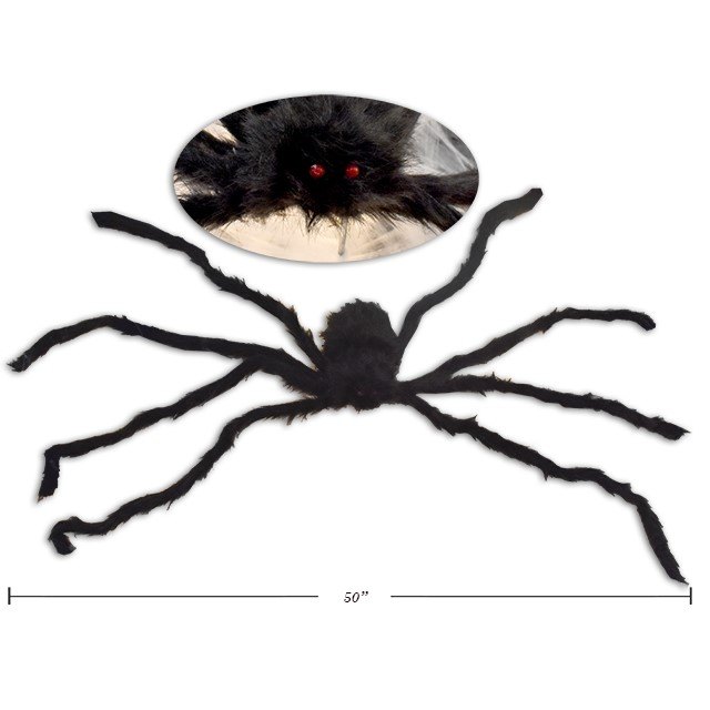 Halloween Black Furry Spider with Bendable Legs 127cm Body 22.86X12.7CM