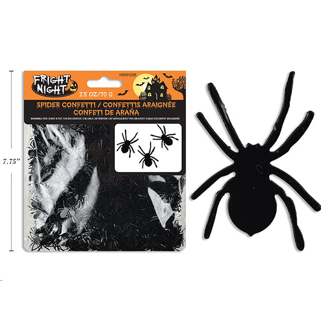 Halloween Confetti 2.5oz Black Spiders 1.6cm(H) X 1.3cm(W)