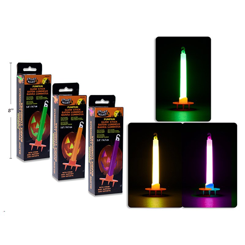Halloween Glow Stick for Pumpkin with Stand 14.7cm 3 Colours