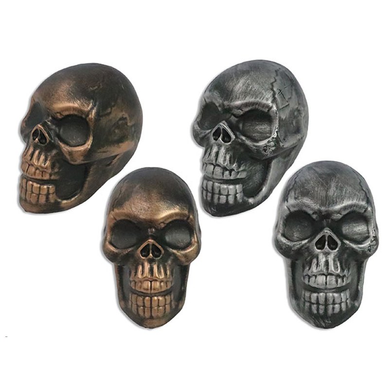 Halloween Metallic Skull Tabletop Decor 17.5x10.8cm Assorted Colours