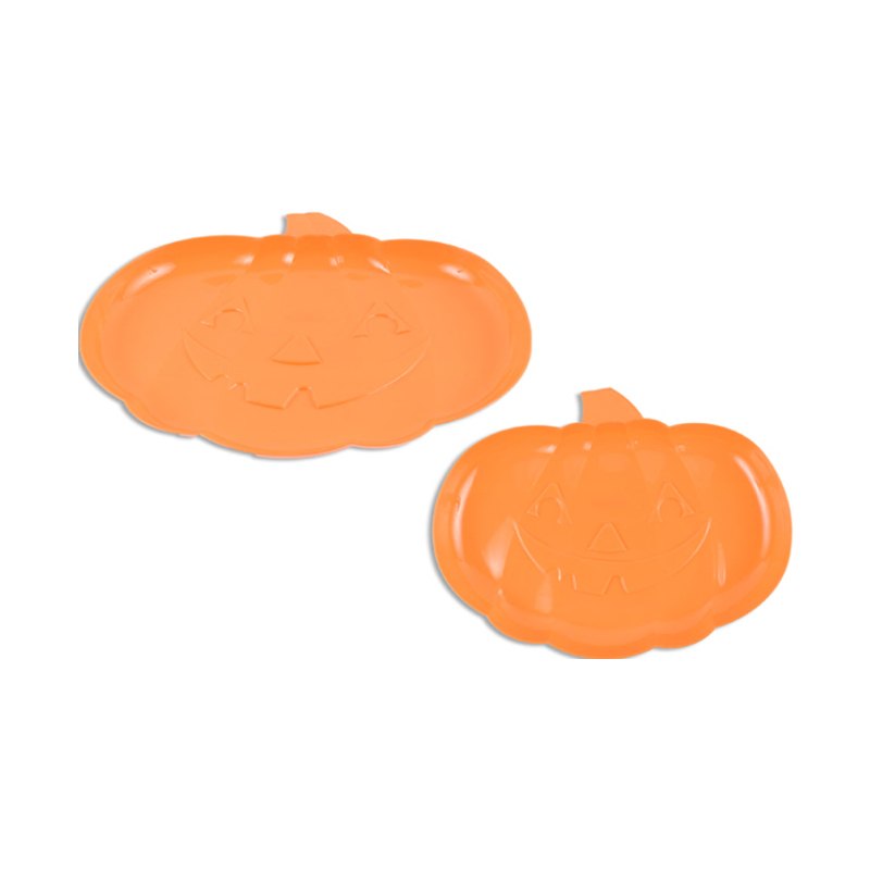 Halloween Die-Cut Pumpkin Plastic Platter 27x30cm