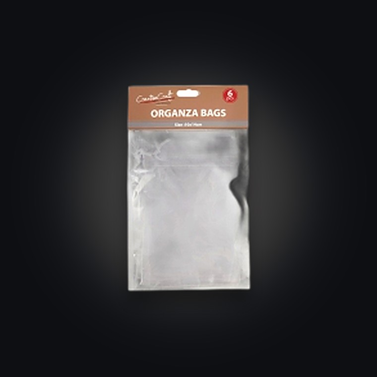 Craft Organza Bag 6pk 10x14cm White