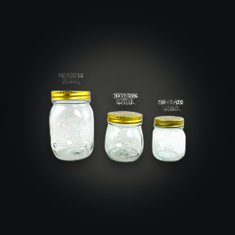 Glass Jar Aluminium Cap 8X14CM 500ml