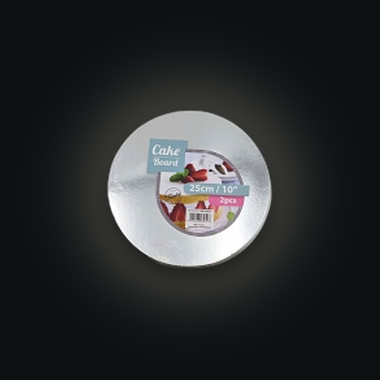 Foil Cake Board Rnd 25CM/2mm 2PCE