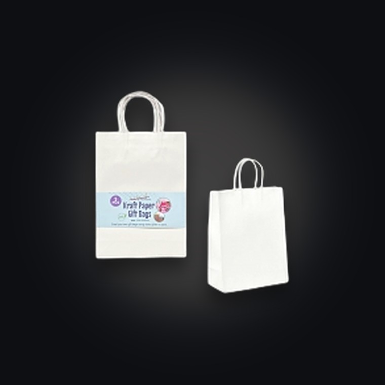 Gift Bag Kraft White PK3 25X10X35CM