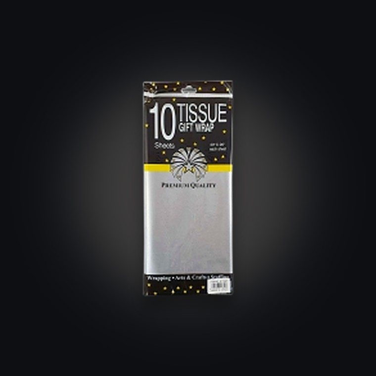 10PCE Tissue Paper 50.8X66CM Silver