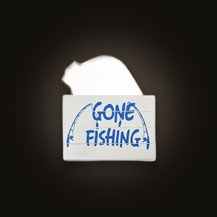 Sea - Wooden Plaque Gone Fishing 17X24CM
