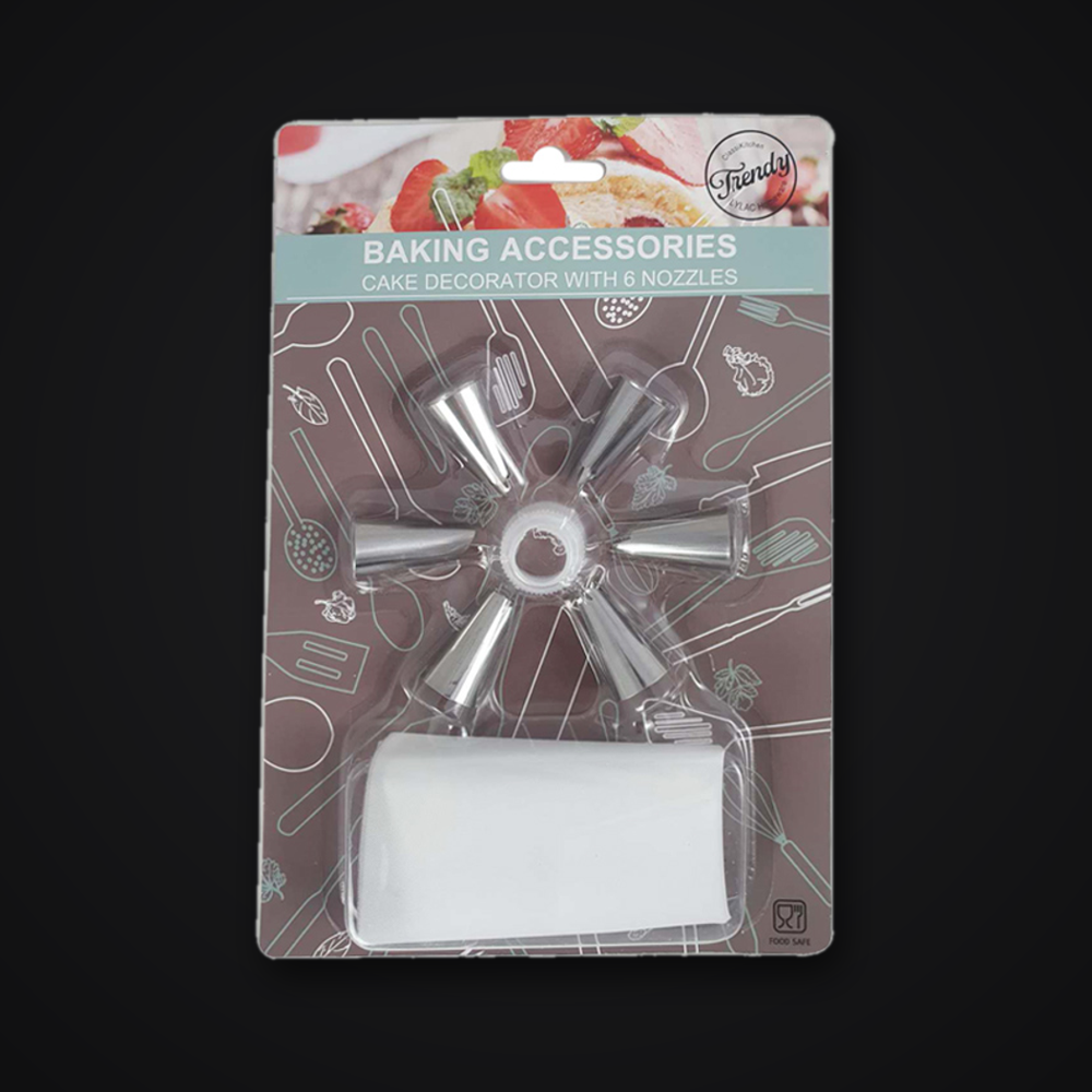 Cake Decorator with 6 Nozzles