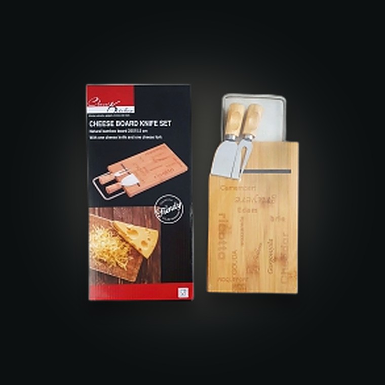 Cheese Knife Set 3PC Bamboo Cheese Board 15.5X25X1.8CM