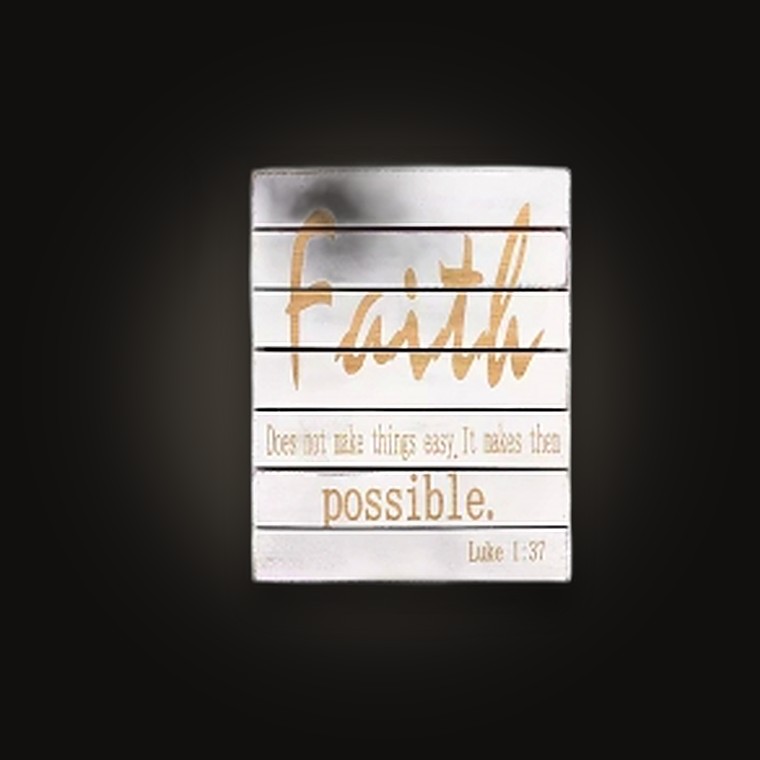 Wooden Plaque Faith 24X30X4CM