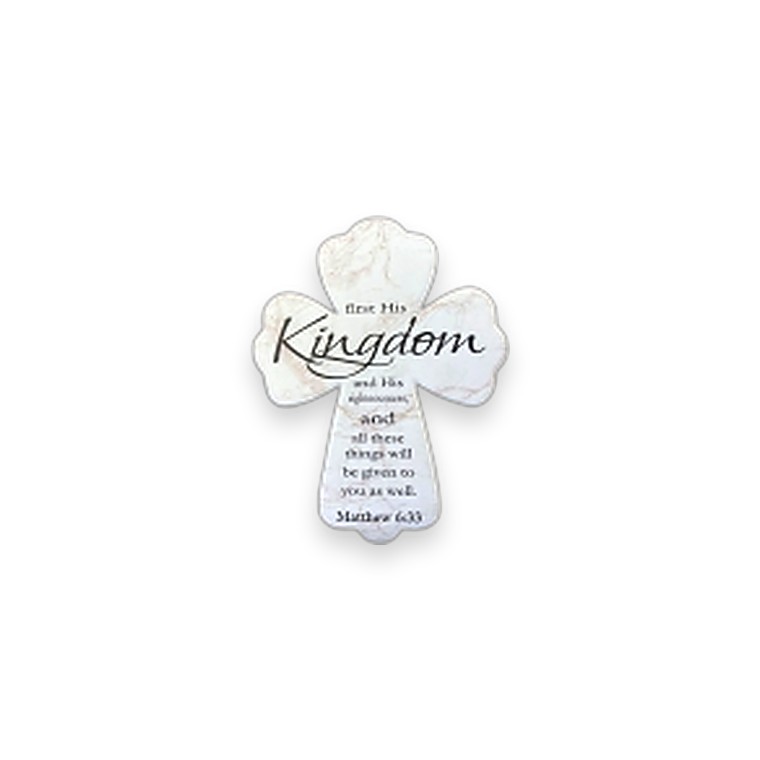 Ceramic Plaque Cross 10X19CM Kingdom