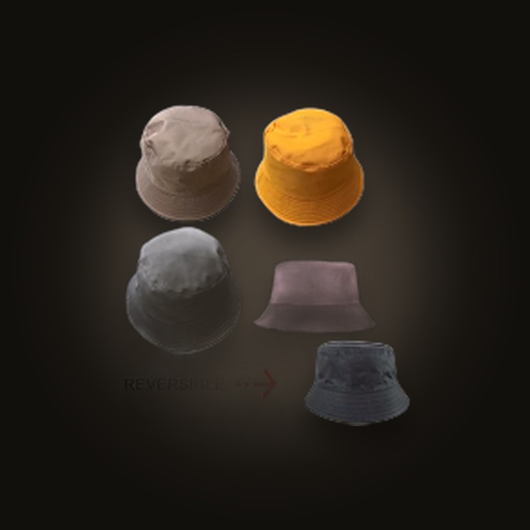 Bucket Hat Reversible Adult 58CM 4COLS