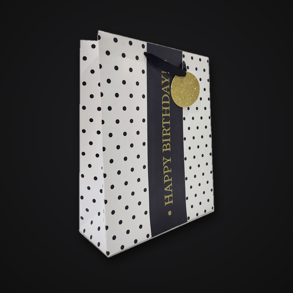 Black Dots Birthday Gift Bag (Large)