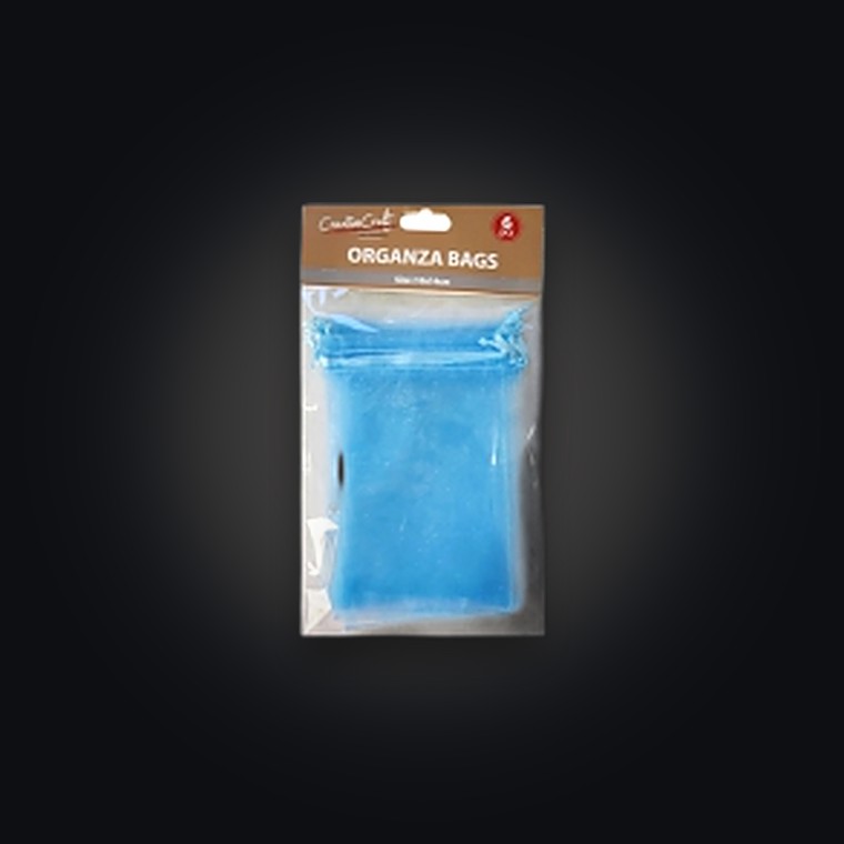 Craft Organza Bag 6pk 10x14cm L. Blue