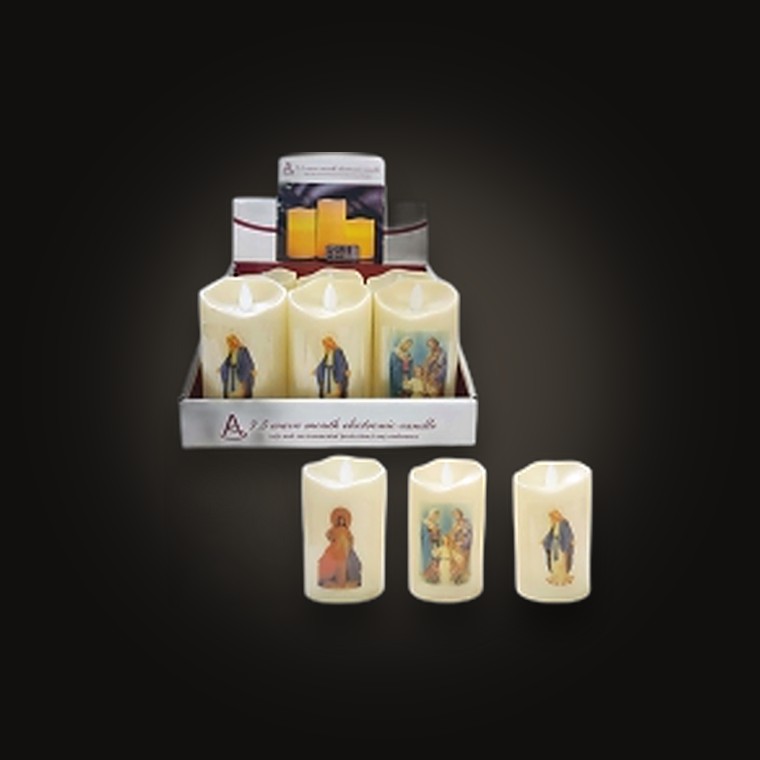 LED Candle 7.5X12.5CM Religious DSN 6ASST