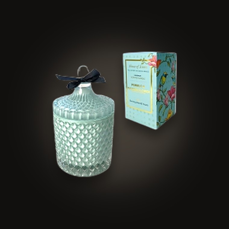Glass Candle Giftbox D10xH18cm Pomelo & Passion Flower 400G