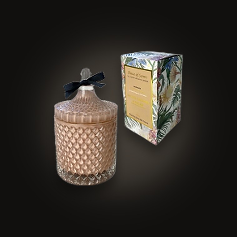 Glass Candle Giftbox D10xH18cm Salted Caramel & Pecan 400G