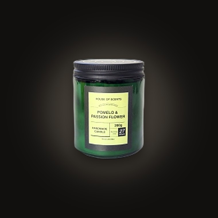 Glass Candle W/Lid D7xH9cmPOMELO & Passion Flower 200G