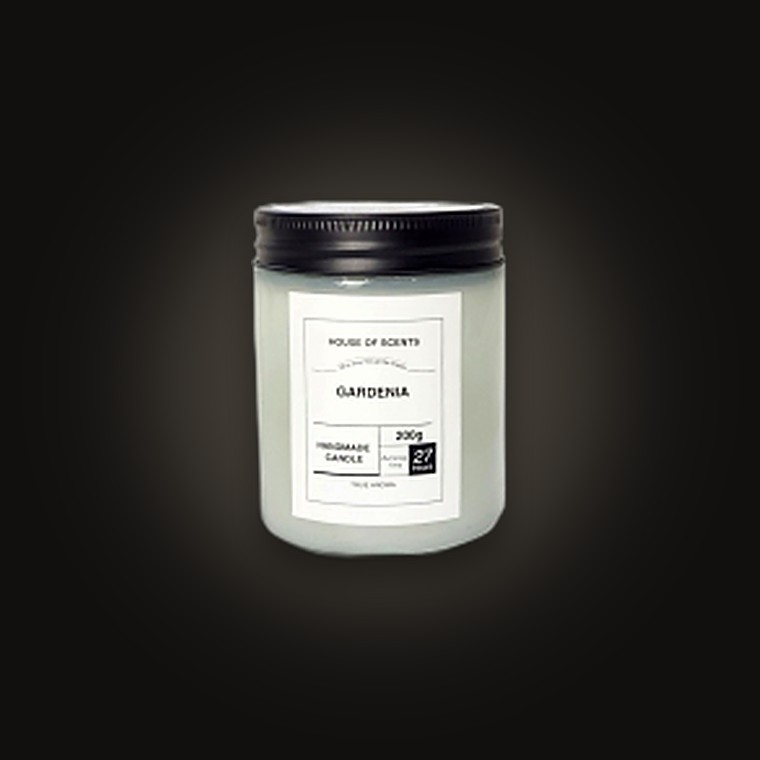 Glass Candle W/Lid D7xH9cm Gardenia 200G