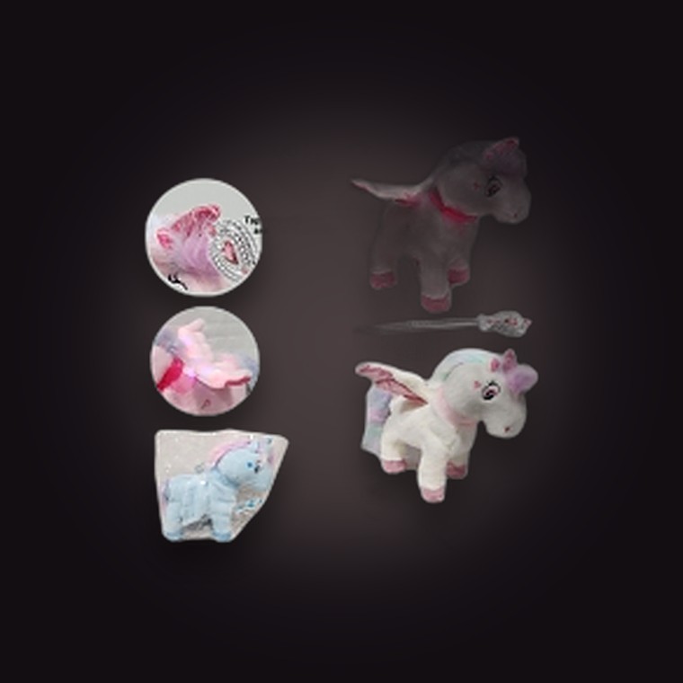 Plush Pet Unicorn w/Wand animated 25x27cm