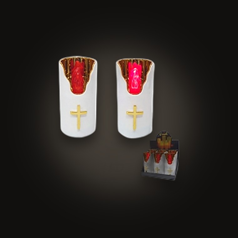 LED Candle Cross 7.5x15cm