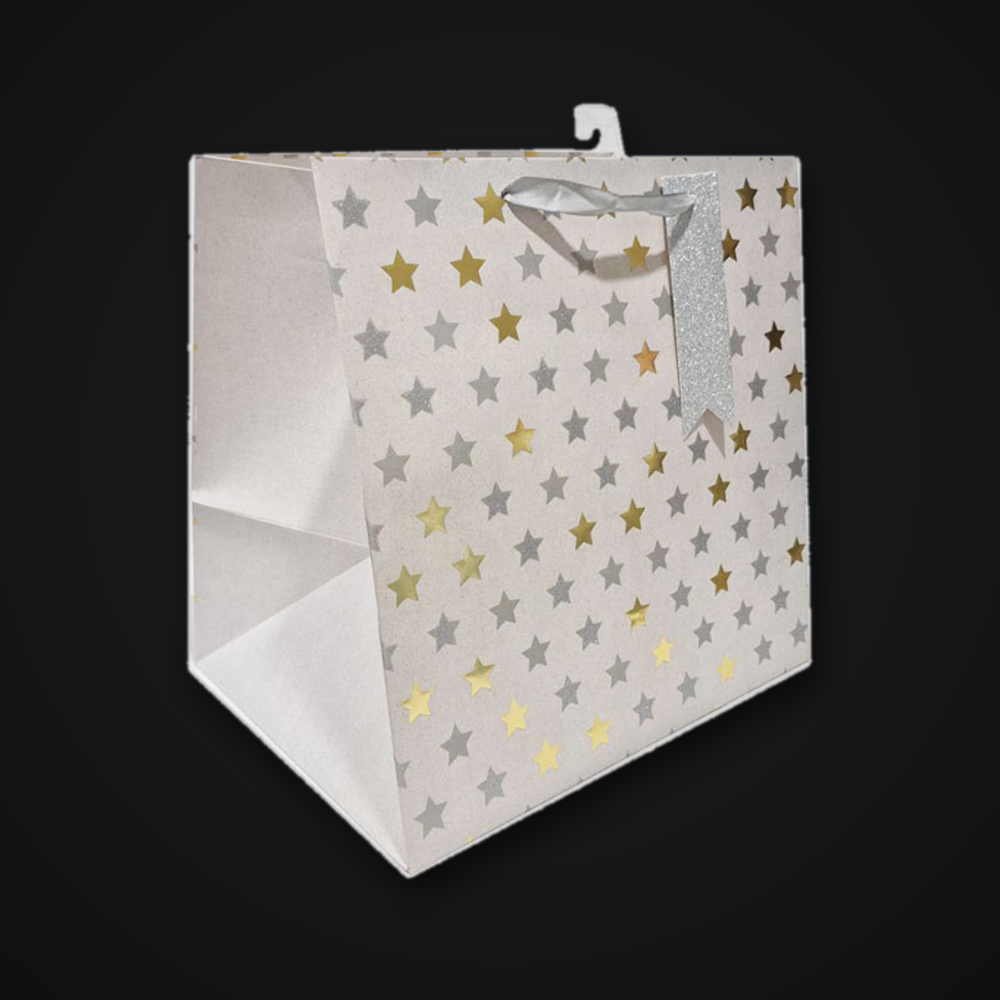 Gold & Silver Gift Bag — Wide Base