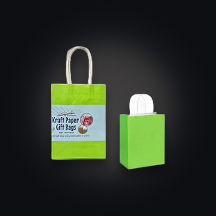 Gift Bag Kraft Paper PK2 Green 24X33X10CM