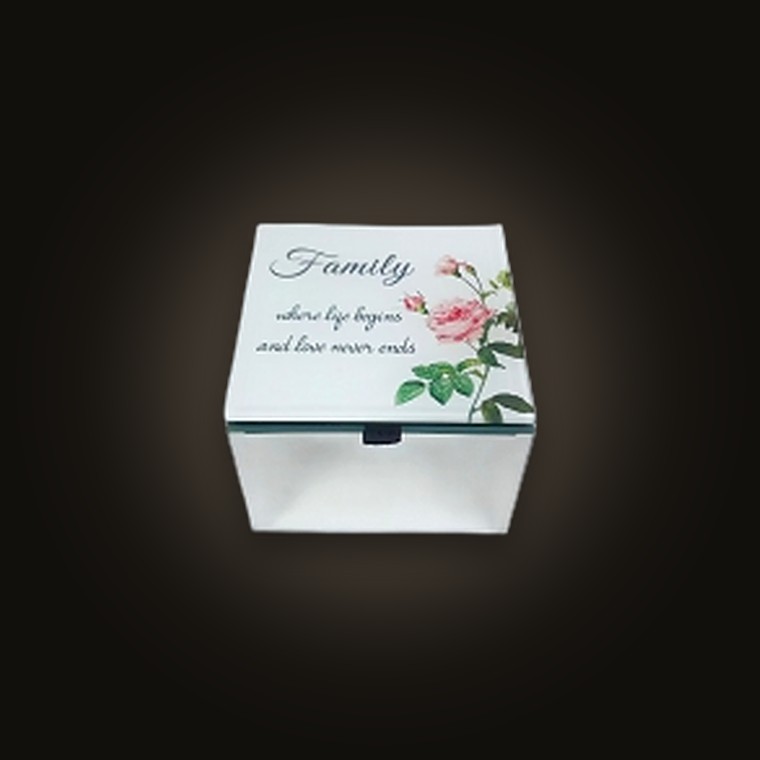 Glass Jewelley Box 9x9x7cm