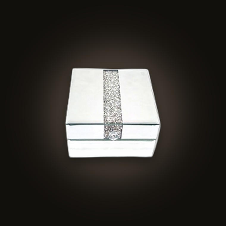 Glass Jewelley Box 12.7x12.7x7.5cm Jewel Mirror