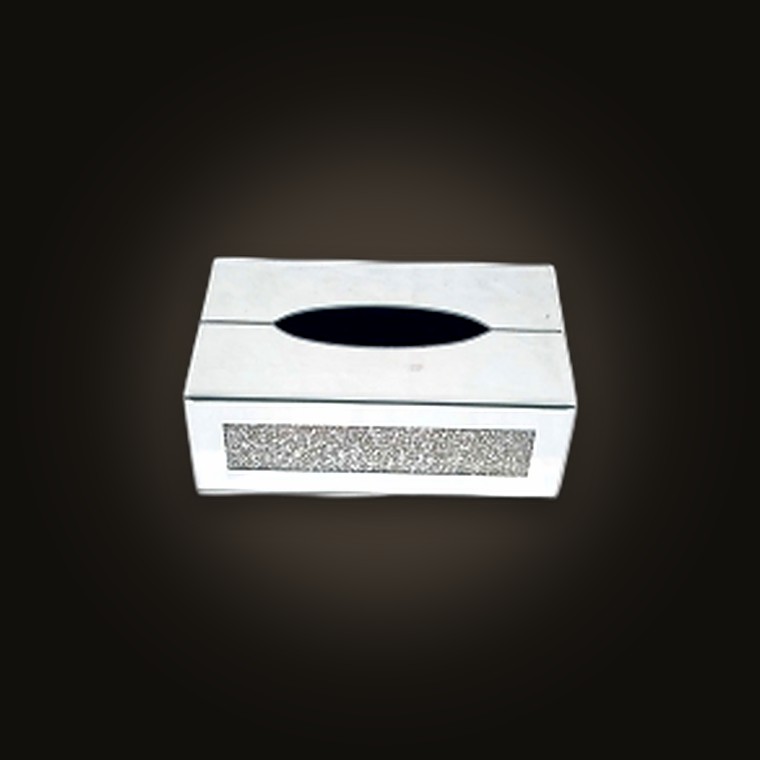 Glass Mirror tissue box 25.5x14.5x10cm Jewel Mirror