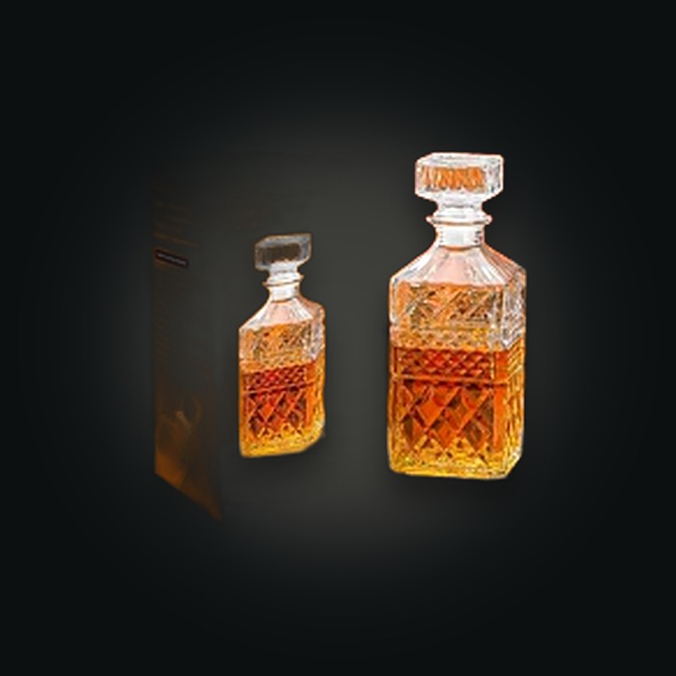 Glass Whisky Bottle 1000ml Clear