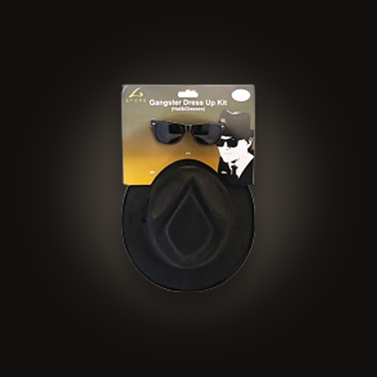 Party Dress up kit Gangster Hat size: 33x29x11cm