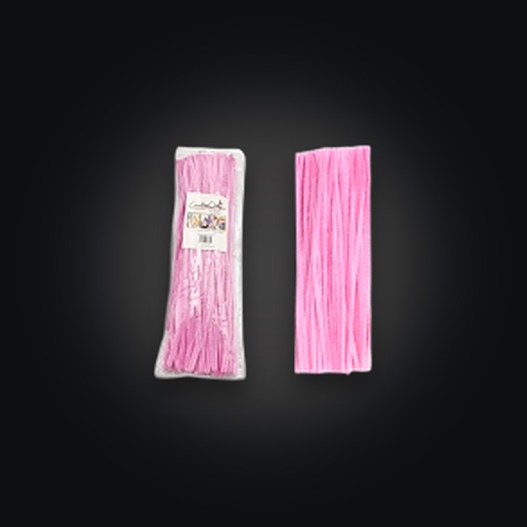 Craft Chenille Stem PK100 30cm L. Pink