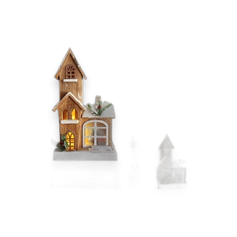 Wooden House 42CM+15LED