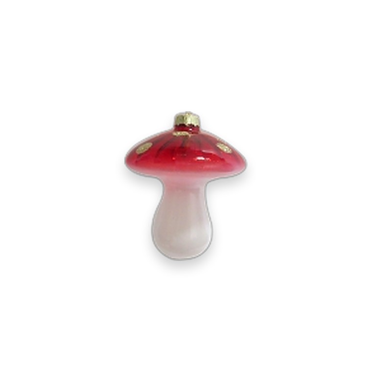 Glass Ornament Mushroom 7.5x8.5cm