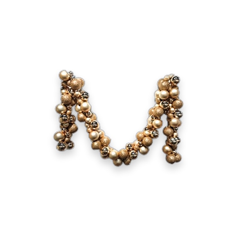 Xmas Bauble Garland 1.8m Champagne Gold