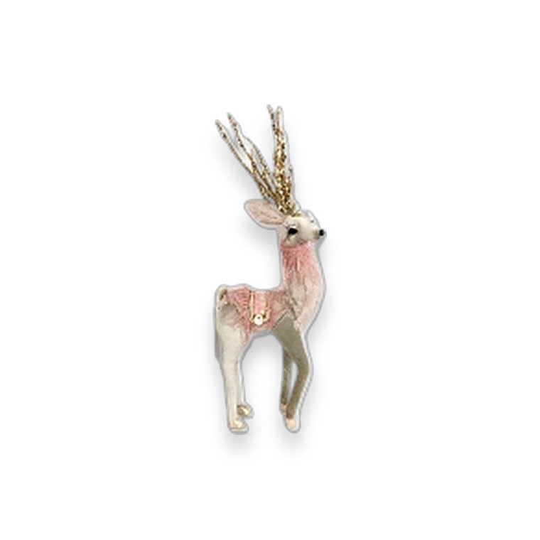 Blush Pink and Green Reindeer 19x8x45cm