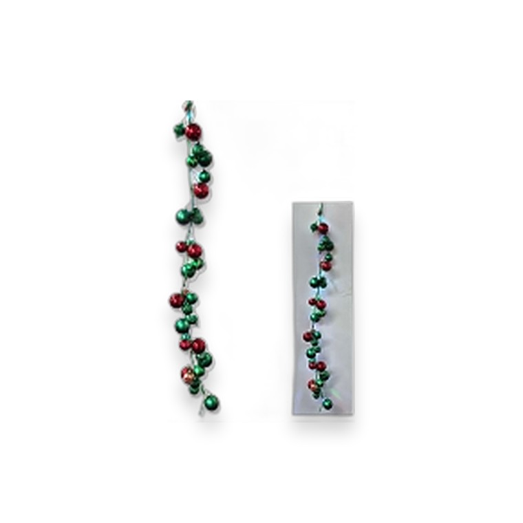 Xmas TInsel + 36pc Bauble Garland w/Multicolor LED 183cm