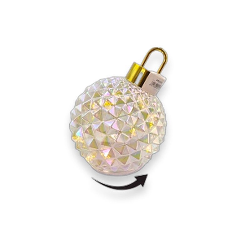 Glass Bauble Light-up & Rotating 15x18.8cm