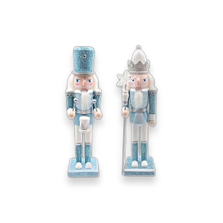 Wooden Nutcracker 7.5x6.5x30cm Blue 2Asst