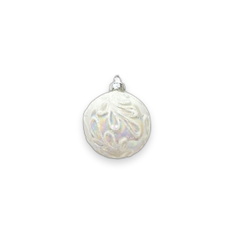 Glass Bauble White 8cm