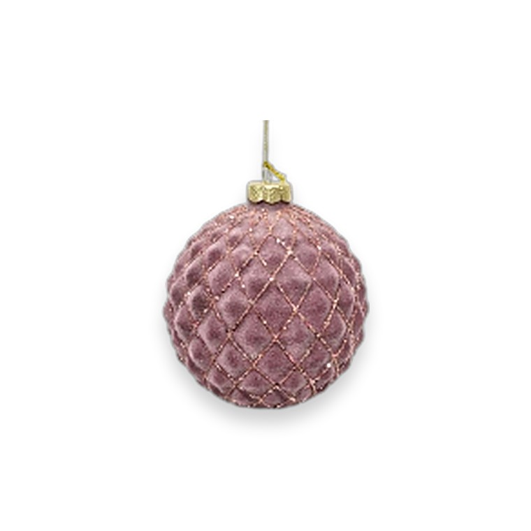 Glass Bauble Dark Pink 10cm