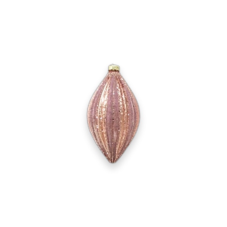 Glass Bauble 2tone Teardrop 7.8X14.5cm Pink